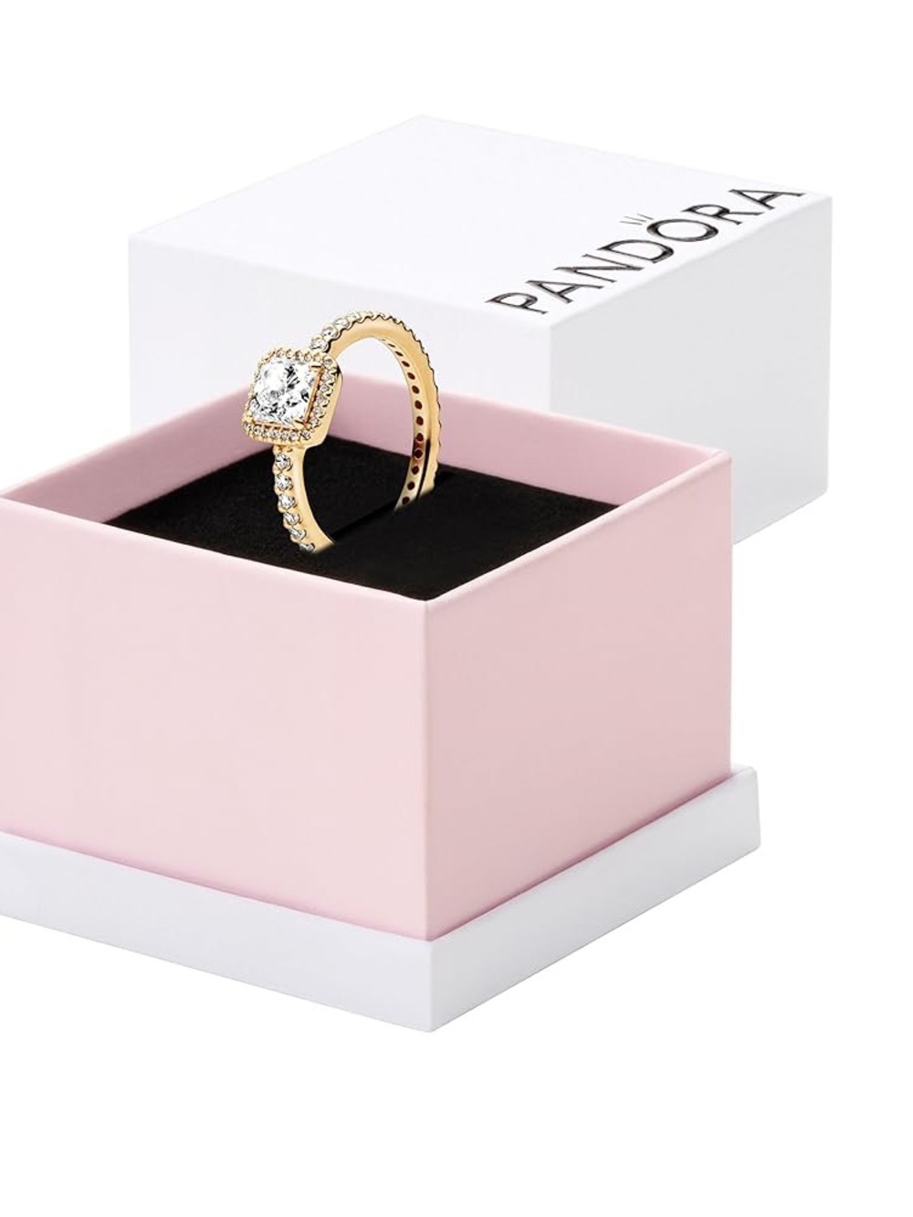 Solid 14k Gold Halo Engagement Ring with Cushion Center